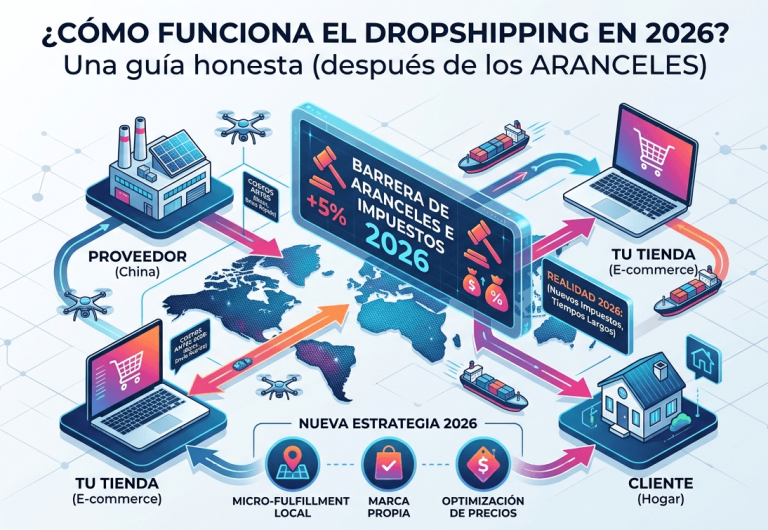 ¿Cómo funciona el dropshipping en 2026? Una guía honesta (después de los aranceles)